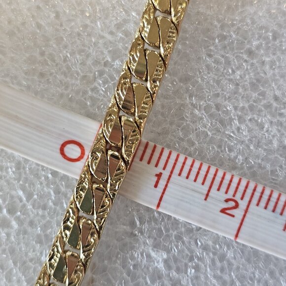 VTG Gold Plated Flat Chain Necklace 18 Inches Classic 5 mm Gift For Her - Picture 8 of 11